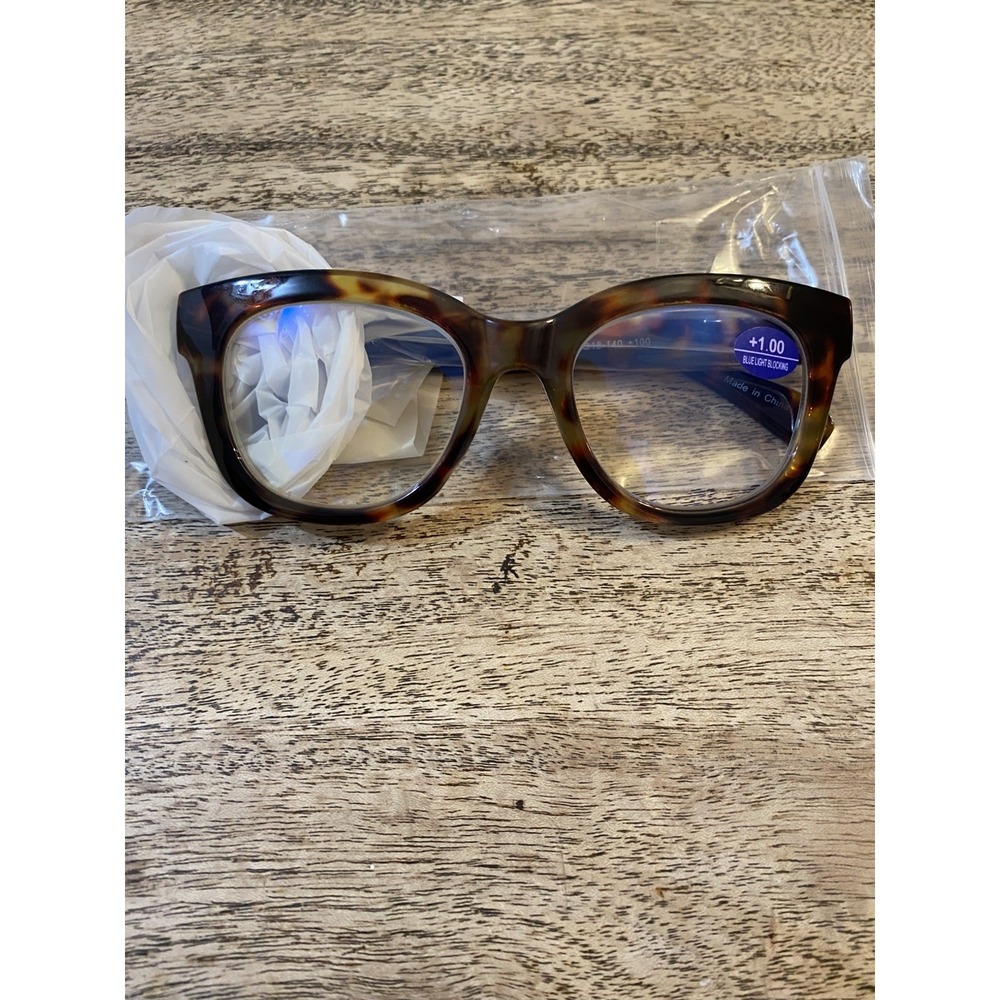 NIB Broaden One's Horizon Reading Glasses Brown 1.0x  2 Pair + Case & Rag